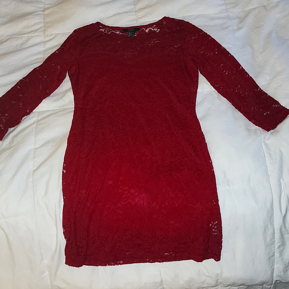 Red lace cocktail dress Forever 21